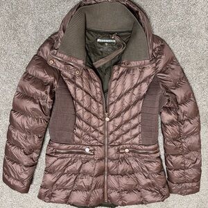 Bernardo Brown Quilted Puffer Jacket